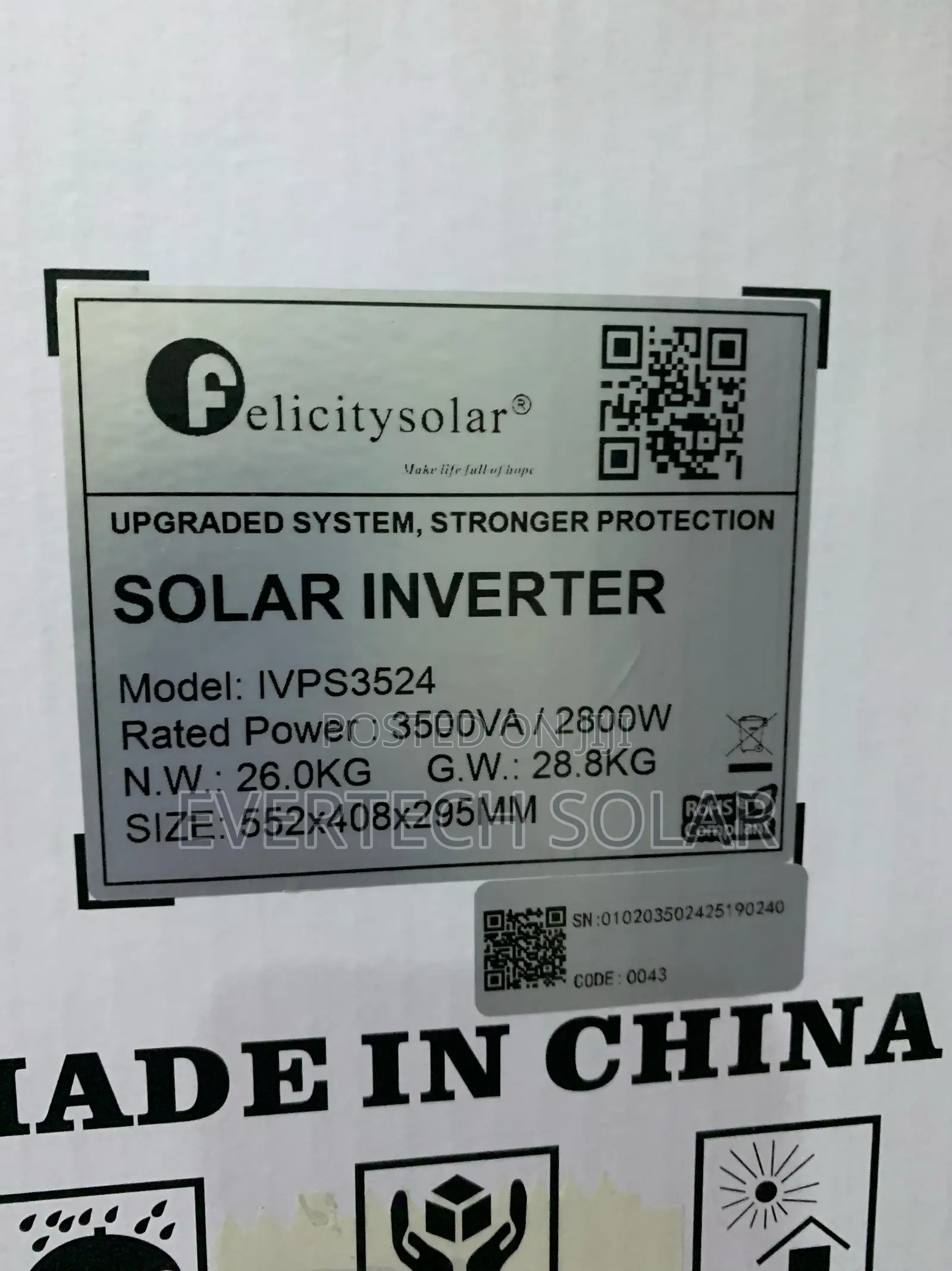3.5kva Felicity 24v Puresine Wave Inverter