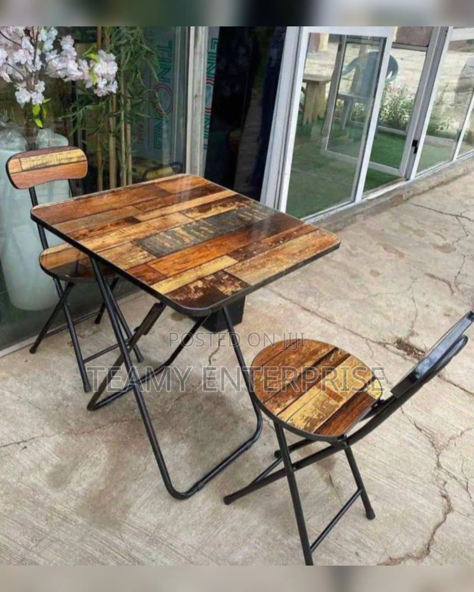 1 Table 2 Chair Set - Marble Design