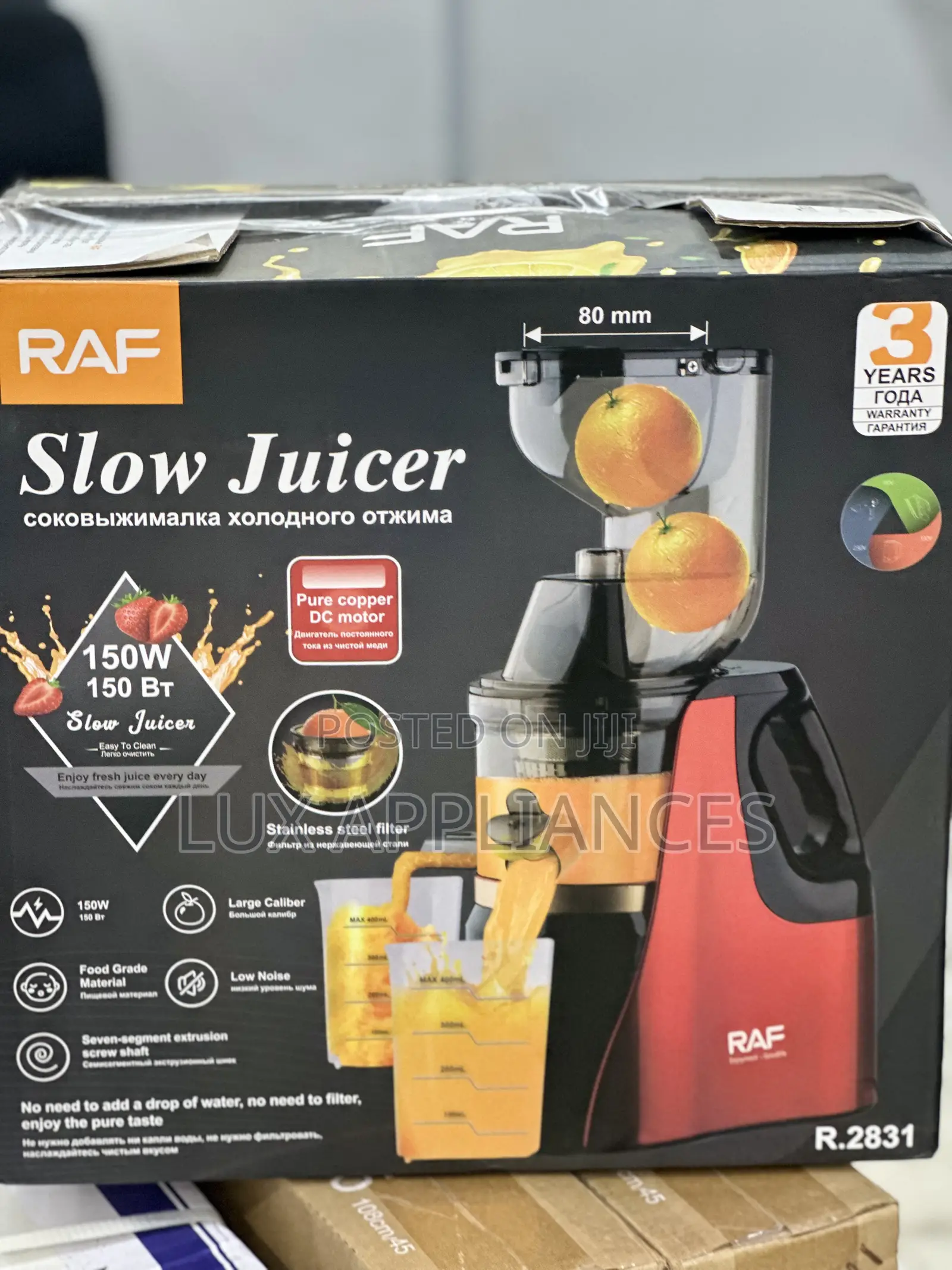 Raf Vitajuicer 150w Slow Fruit Juicer and Extractor R.2831.