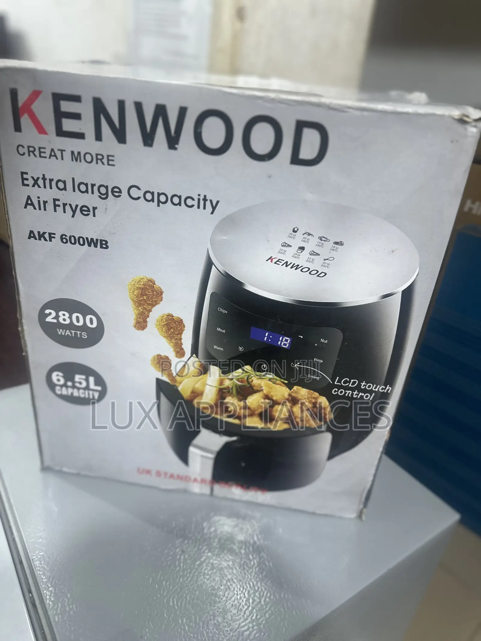 Speedfry Kenwood Air Fryer 6.5l Capacity Akf 600wb