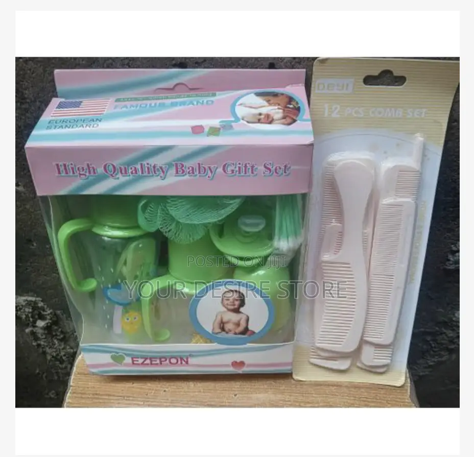 Unique Baby Feeding Bottle Gift Set + 12 in 1 Baby Comb