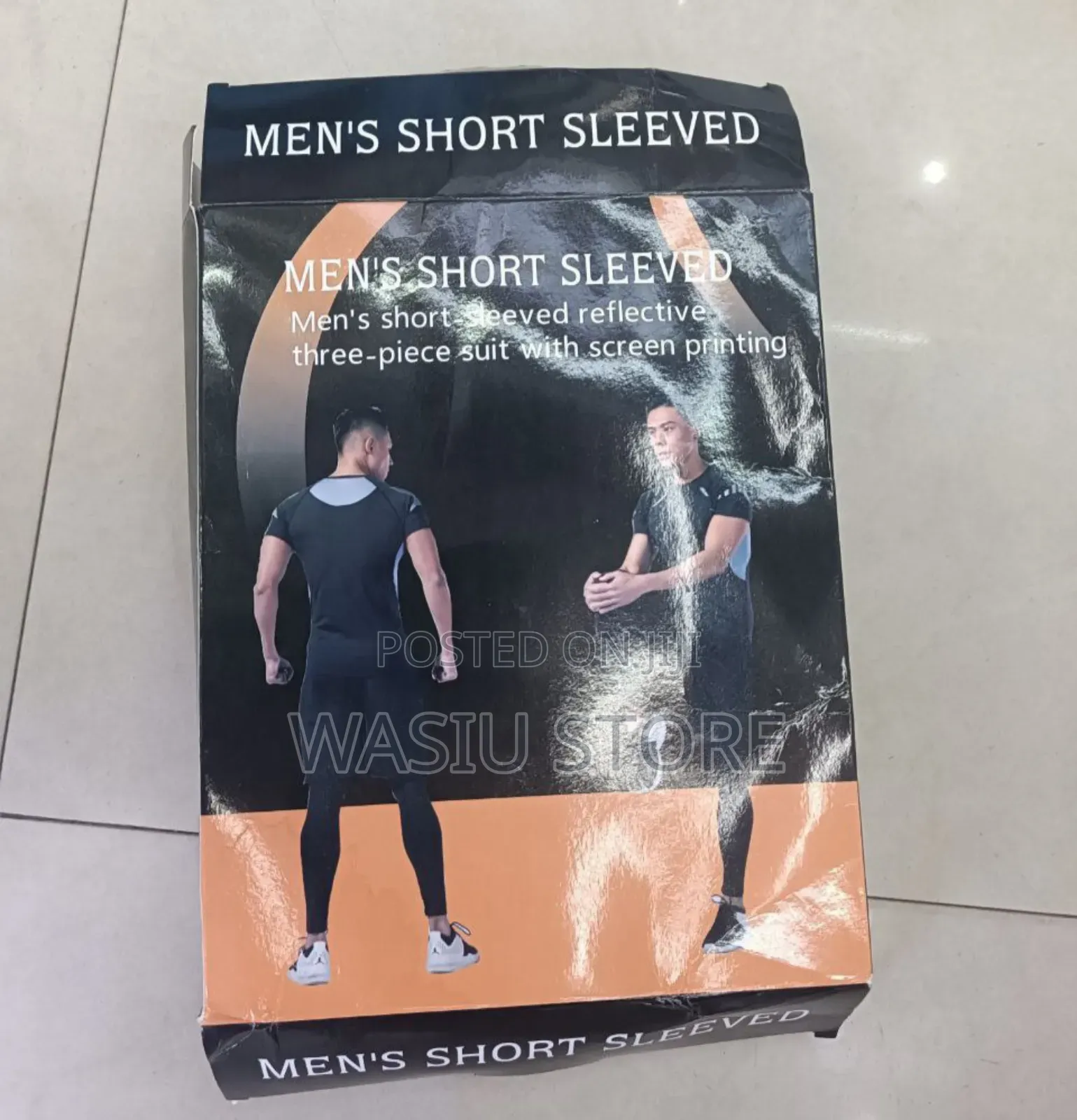 3pcs Men Short Sleeves Workout Clothes Set Long Sleeve