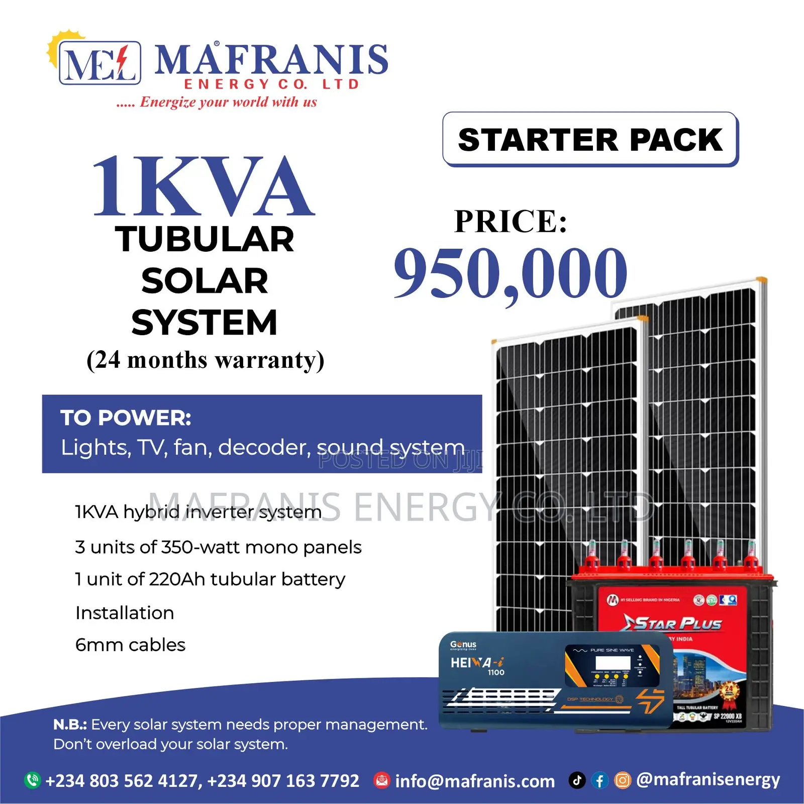 1kva Inverter (Tubular Battery) System Installation With Panels