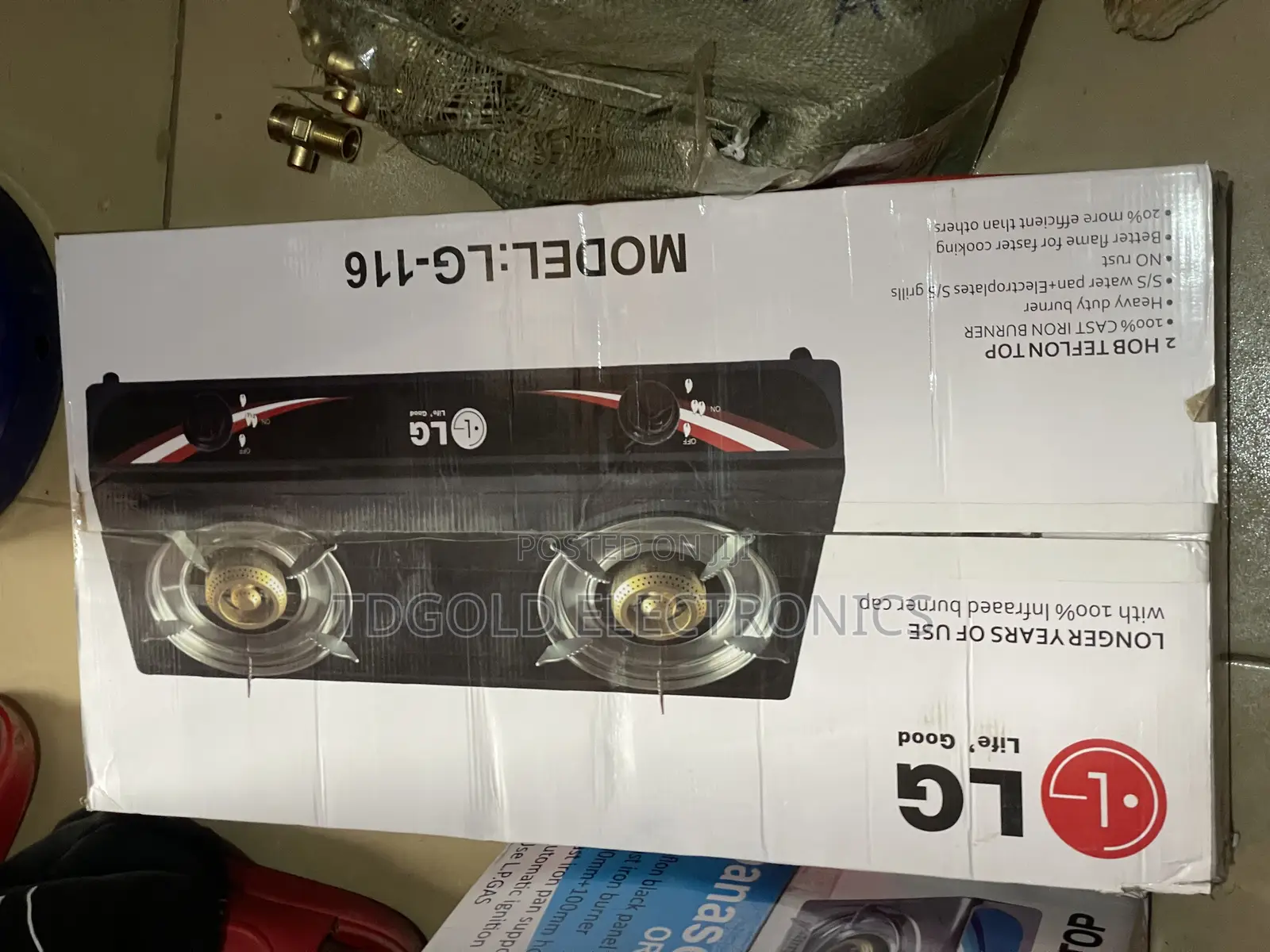 Lg Stainless Steel 2-Burner Gas Cooker – Auto Ignition