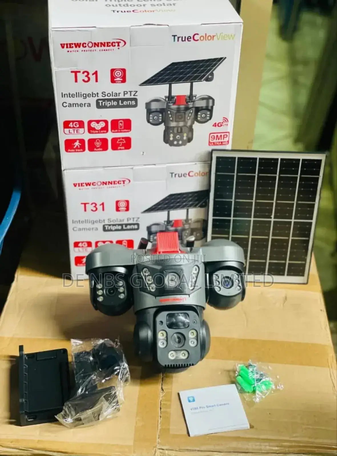 Intelligent 3lens V380pro 4g Hd Ultra PTZ Solar CCTV Alert Camera