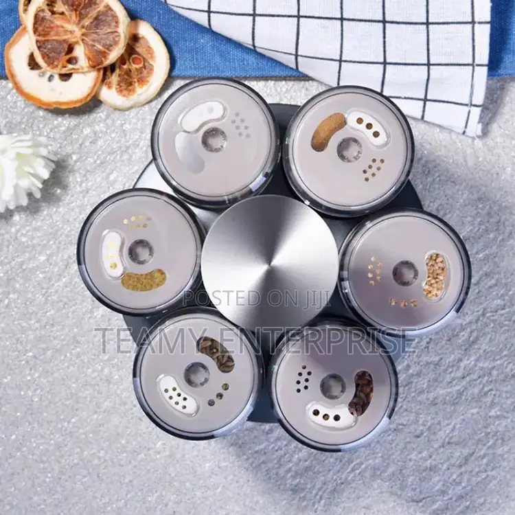 360 Degree Rotating Spice Rack With 6 Bottles