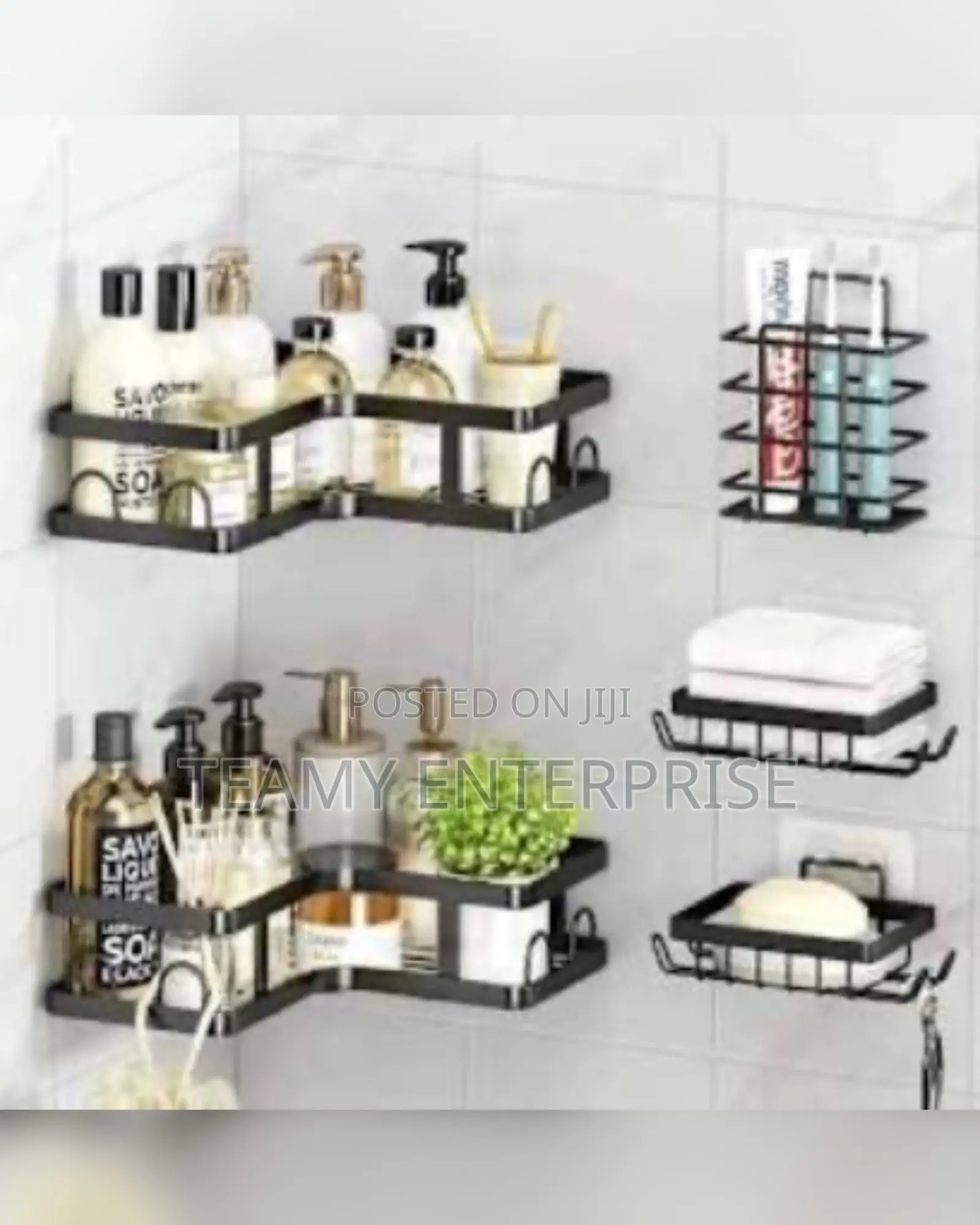 5 in 1 Self Adhesive Wall Organizers, Suitable for Kitchen Bathroom