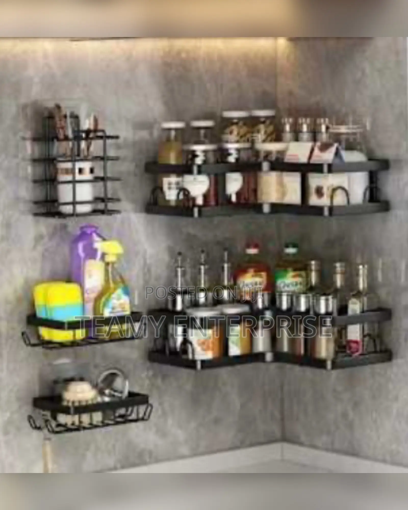 5 in 1 Self Adhesive Wall Organizers, Suitable for Kitchen Bathroom