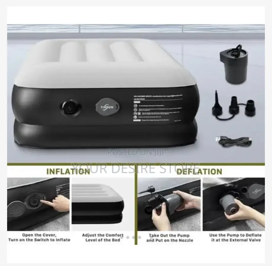 Queen Size Inflatable Mattress With Built-in Pump, Inflatable Bed