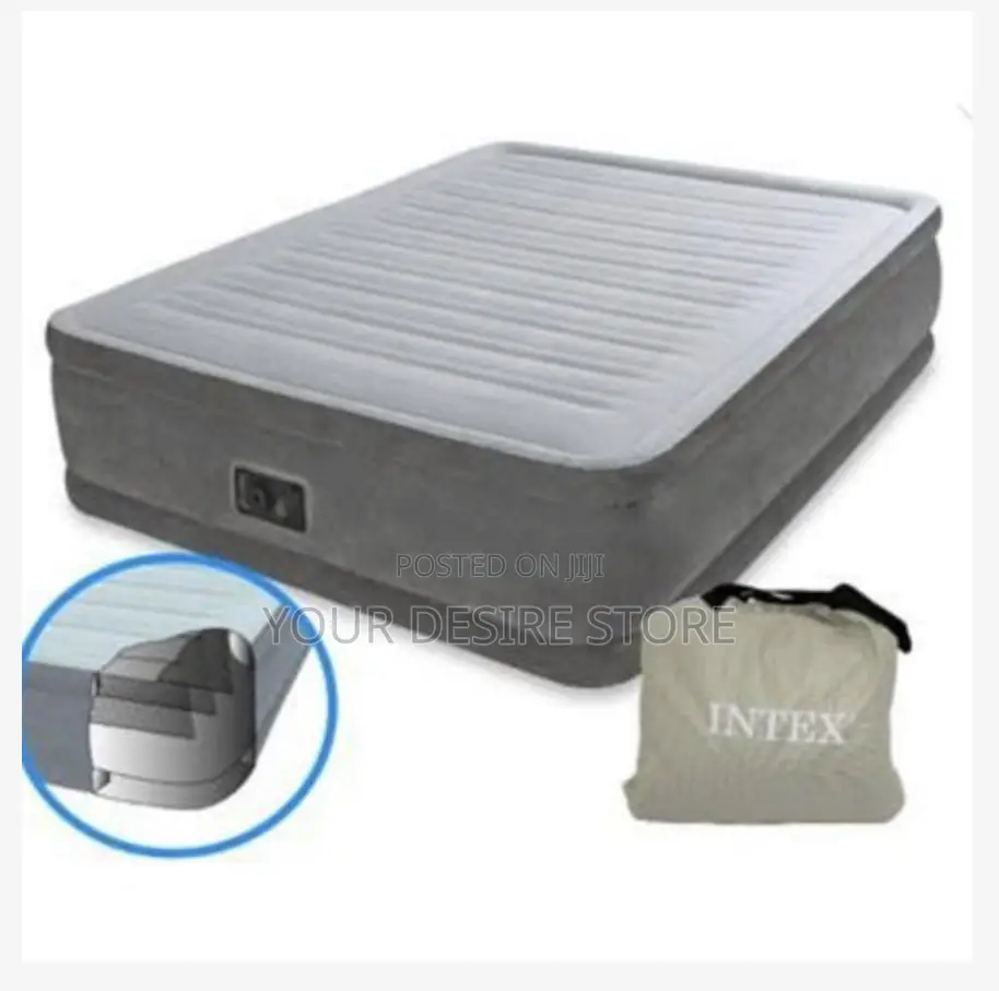 Intex Inflatable Double Dura Beam Air Mattress With Internal Pump