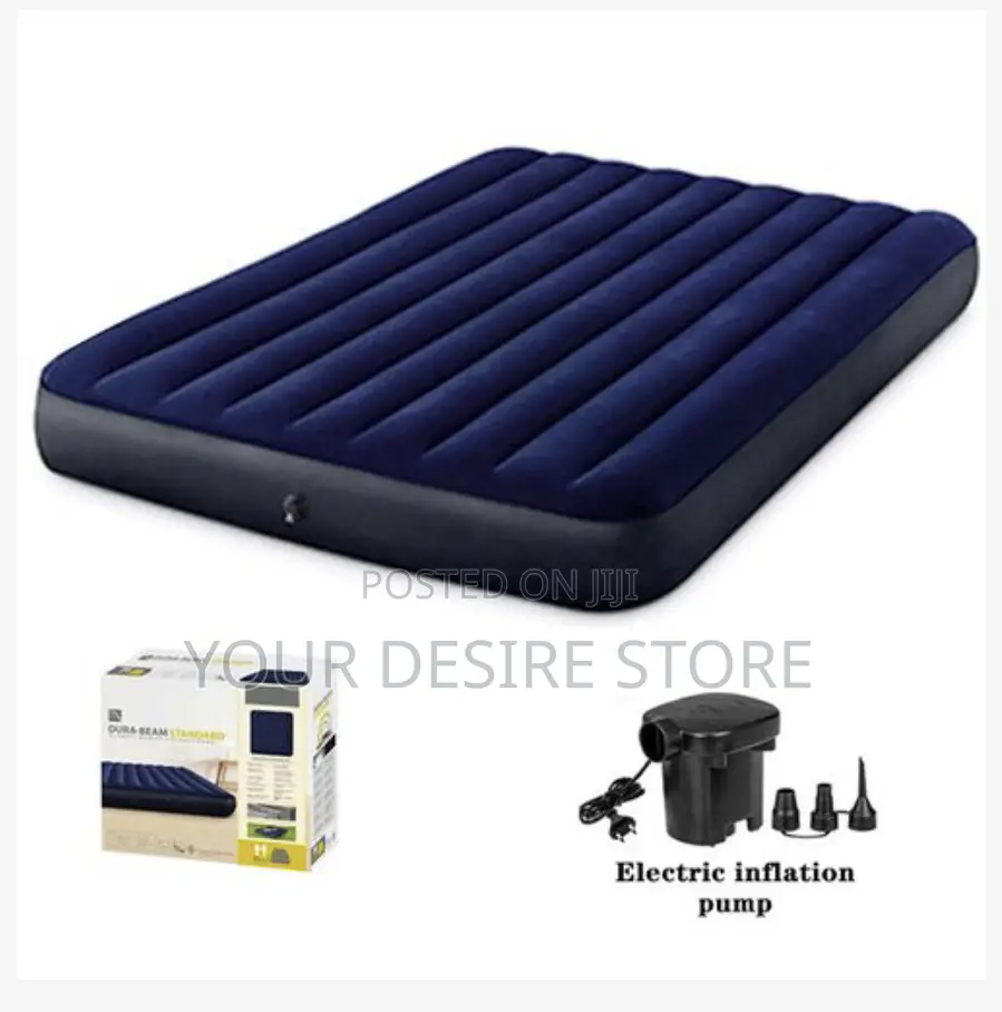 Inflatable 2-3 Person Classic Downy Airbed With Pump