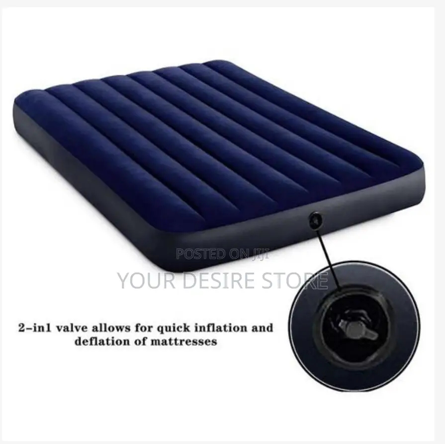 Inflatable 2-3 Person Classic Downy Airbed With Pump