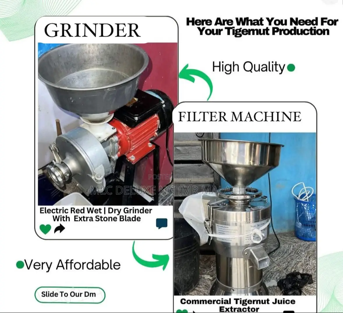 Tigernut Juice Processing Machine ( Tigernut Grinder N Sieving Machine