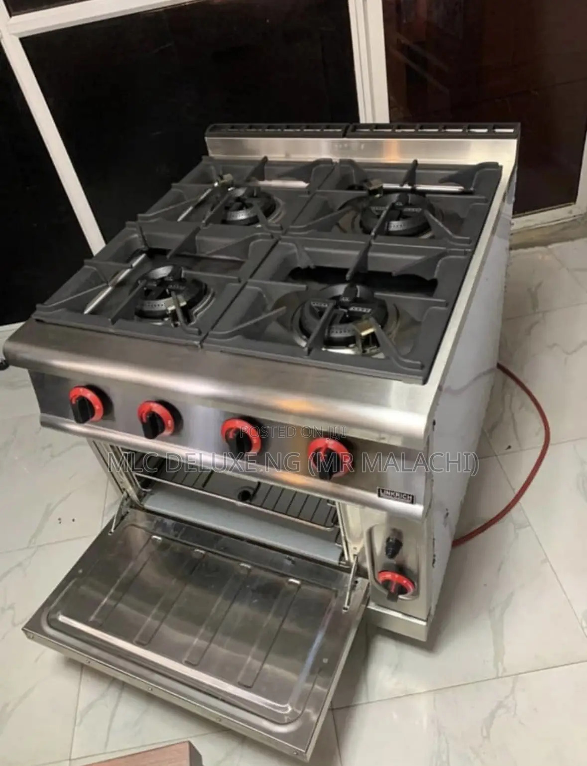 4 Burners Industrial Gas Cooker With Oven / 900 Series Gas Cooker