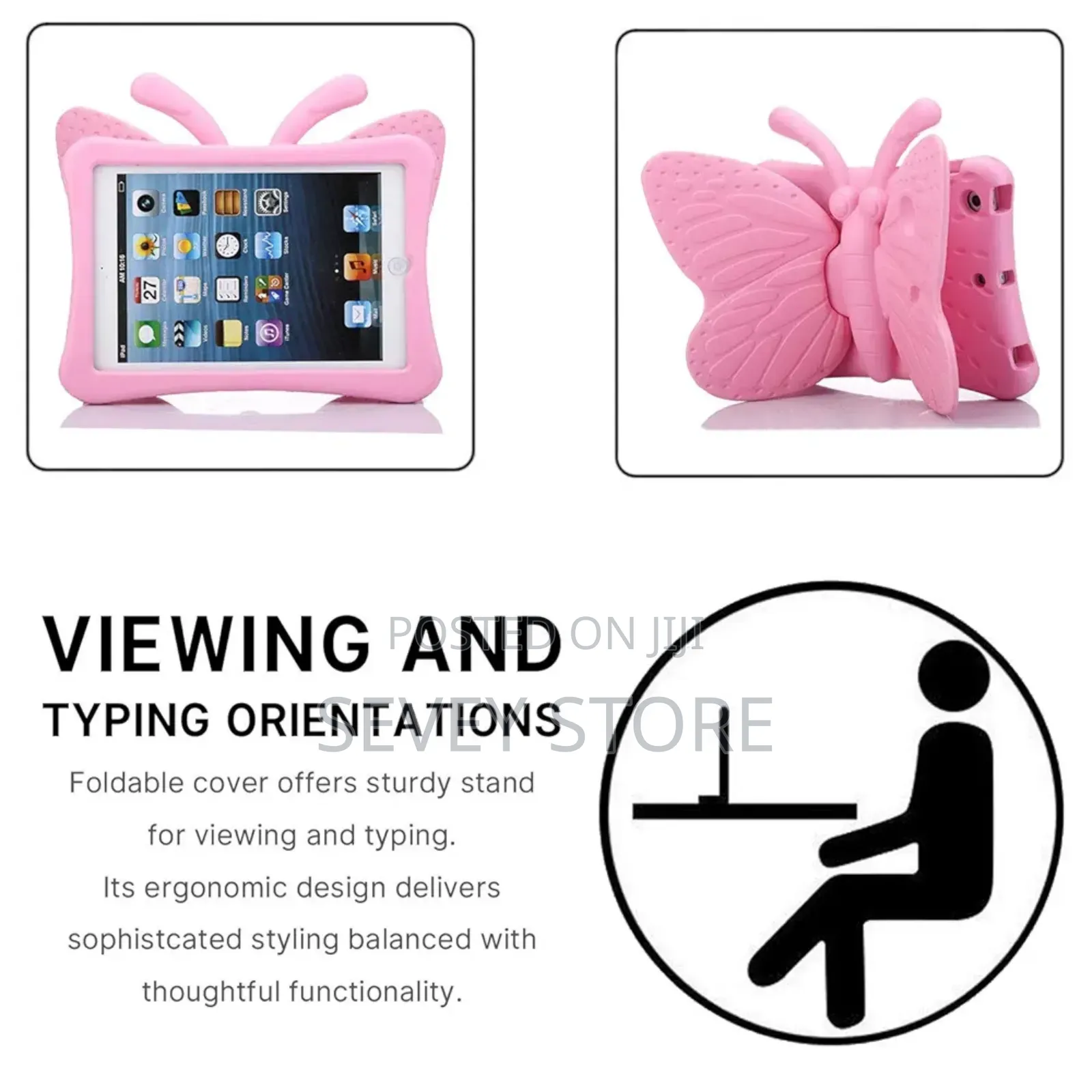 iPad 7 8 10.2 9 3d Cute Butterfly Case for Kids Light Weight Eva Stand