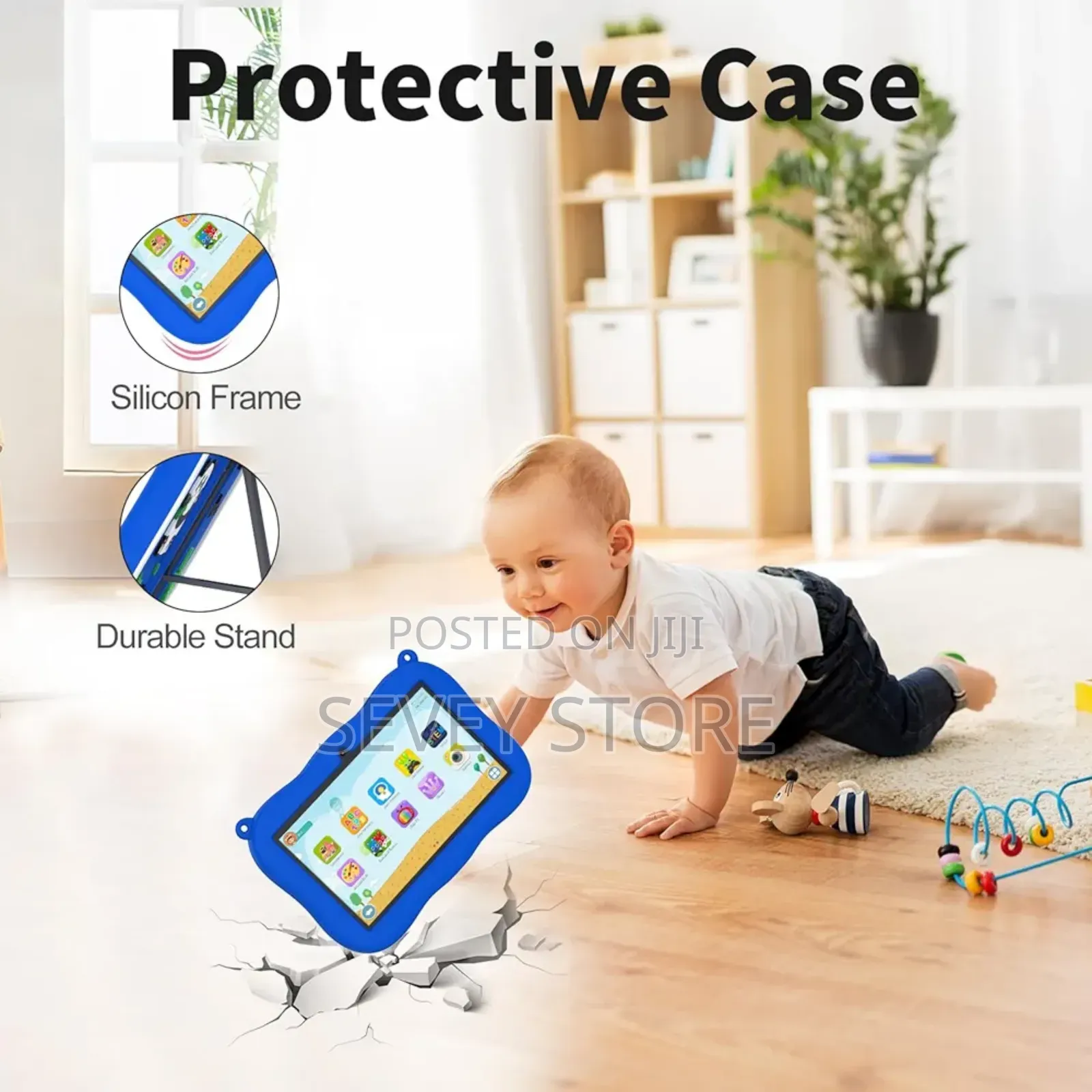 7 Inch Kids Tablet With Lanyard, Android 13 With 32gb Toddler Tablet