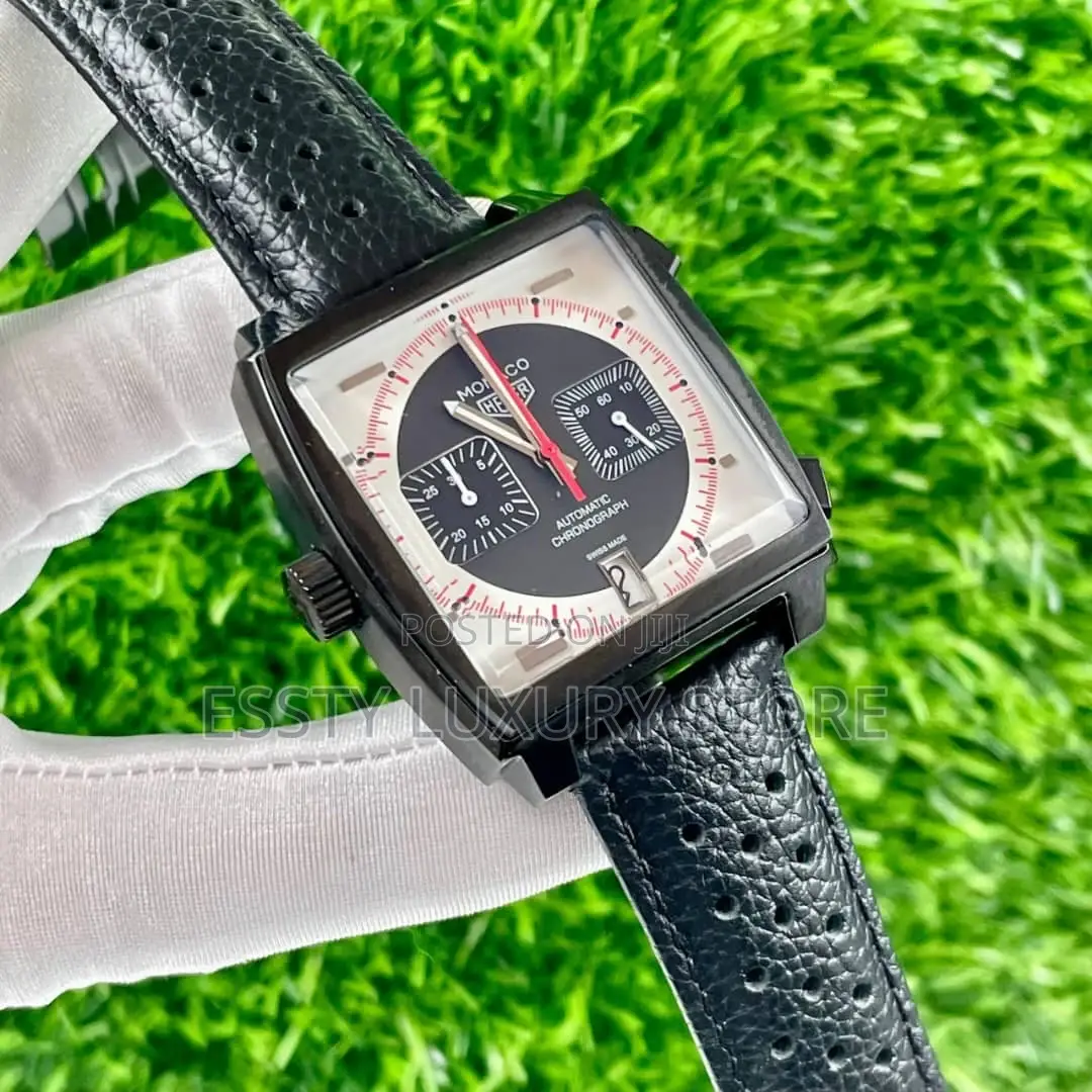High Quality Luxury Monaco Leather Wristwatch
