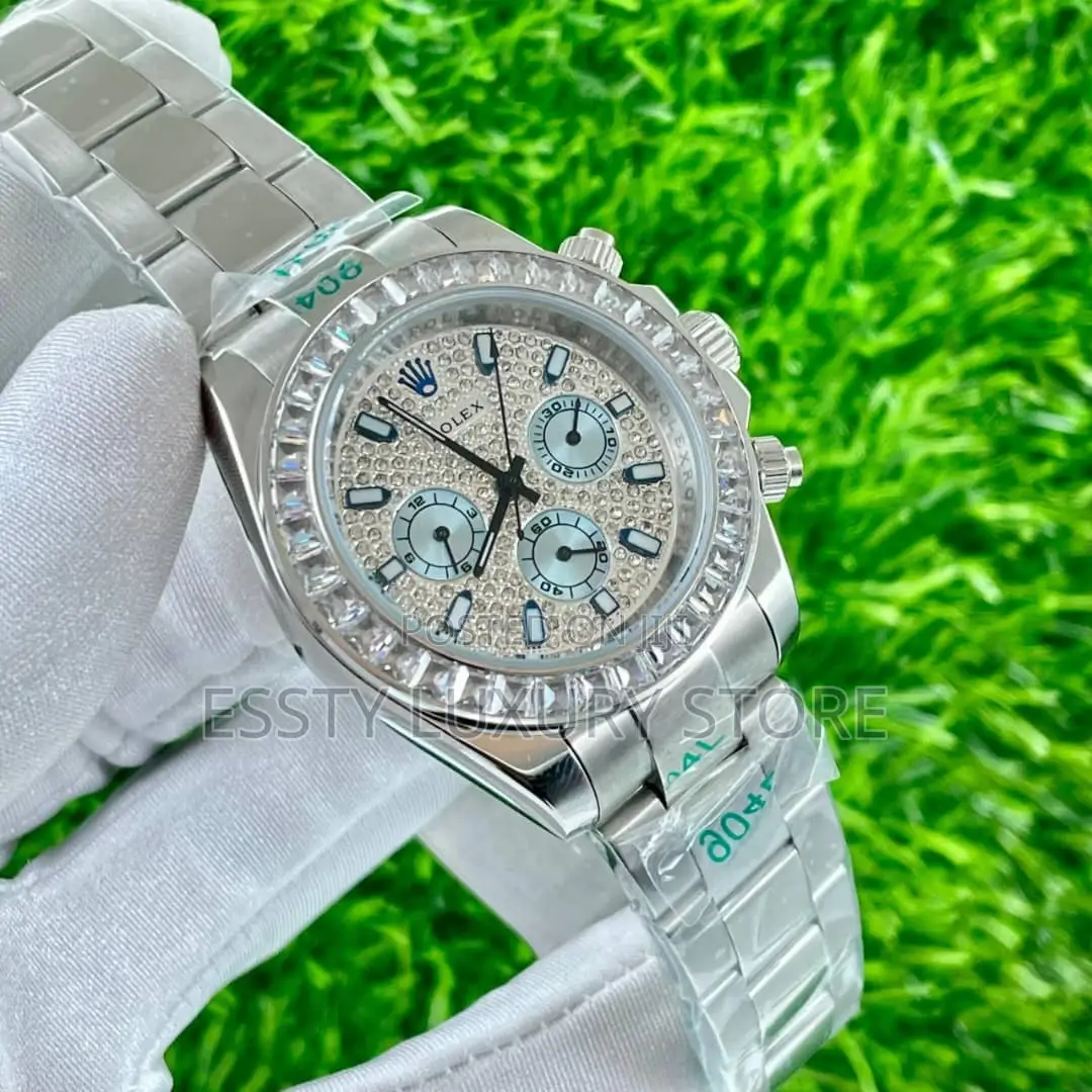 High Quality Luxury Rainbow Stone Rolex Chain Wristwatches