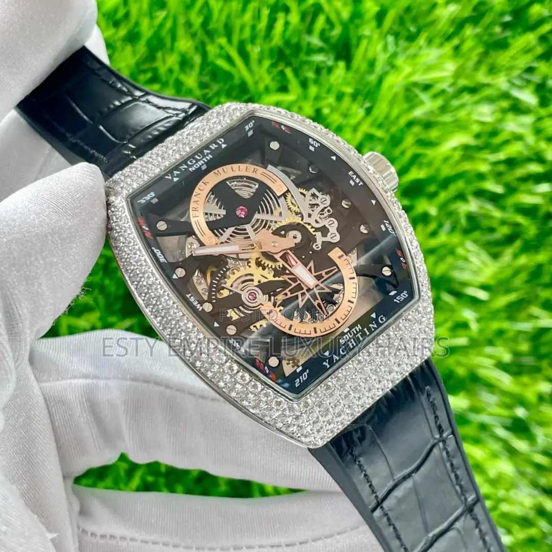 High Quality Luxury Franck Muller Stone Leather Watch