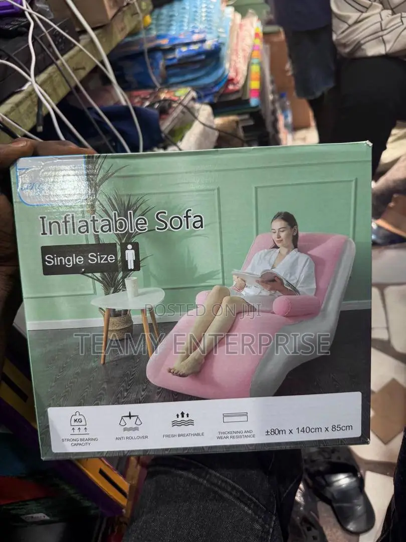 S Shape Air Filled Inflatable Sofa Lounger Chair With Two Arm Rests
