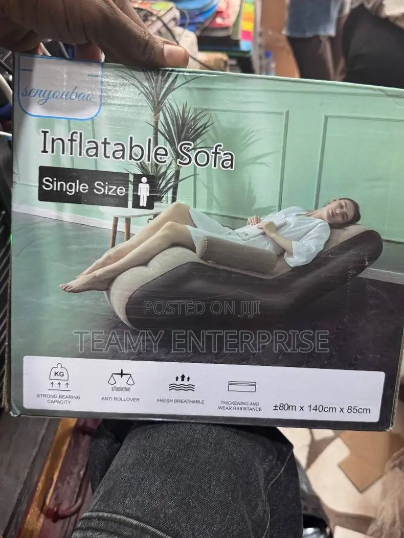 S Shape Air Filled Inflatable Sofa Lounger Chair With Two Arm Rests