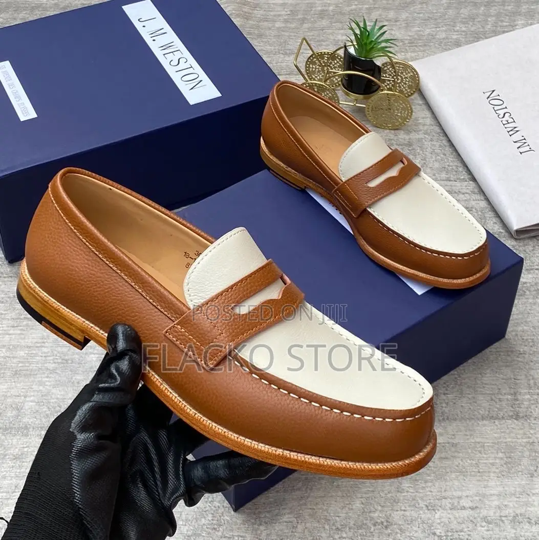 Original J.M Weston Two Toned Loafers Shoes
