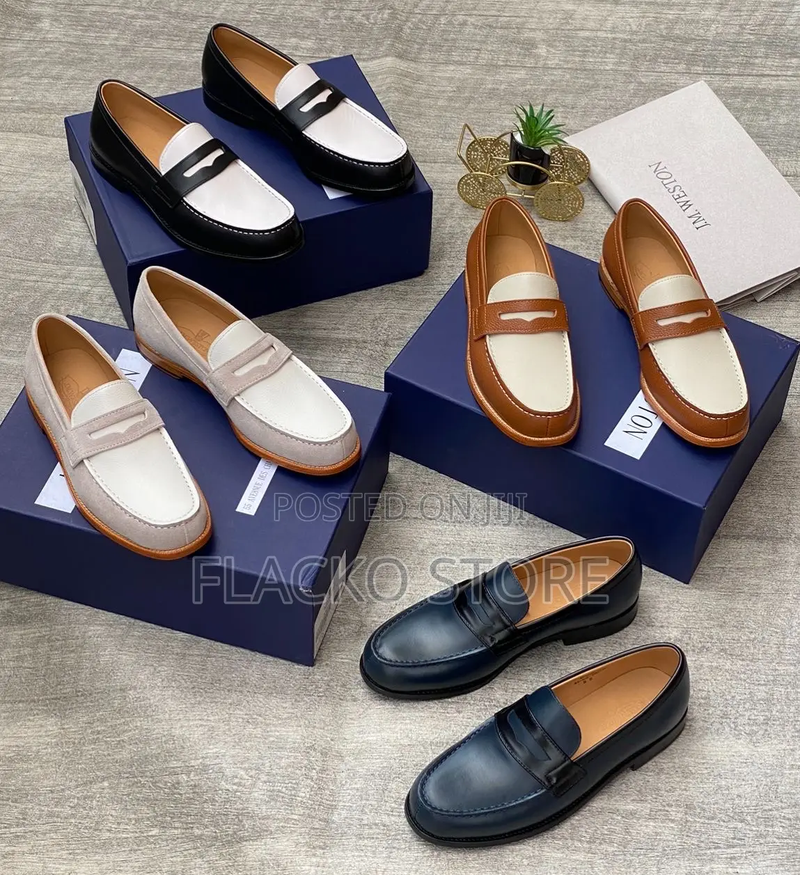 Original J.M Weston Two Toned Loafers Shoes