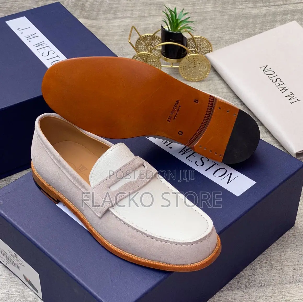 Original J.M Weston Two Toned Loafers Shoes