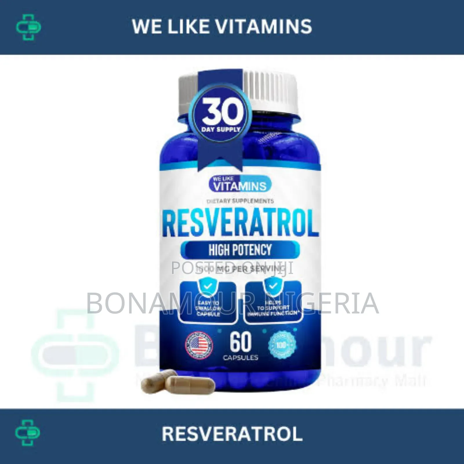 We Like Vitamins Resveratrol 1000mg X60 Caps