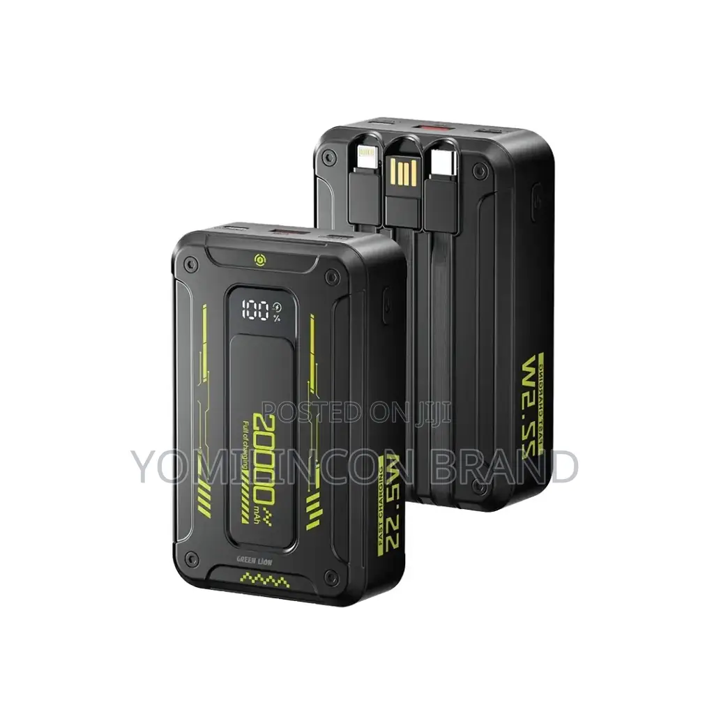 Green Lion Xtreme 20 Power Bank 20000mah Pd 22.5w - Black