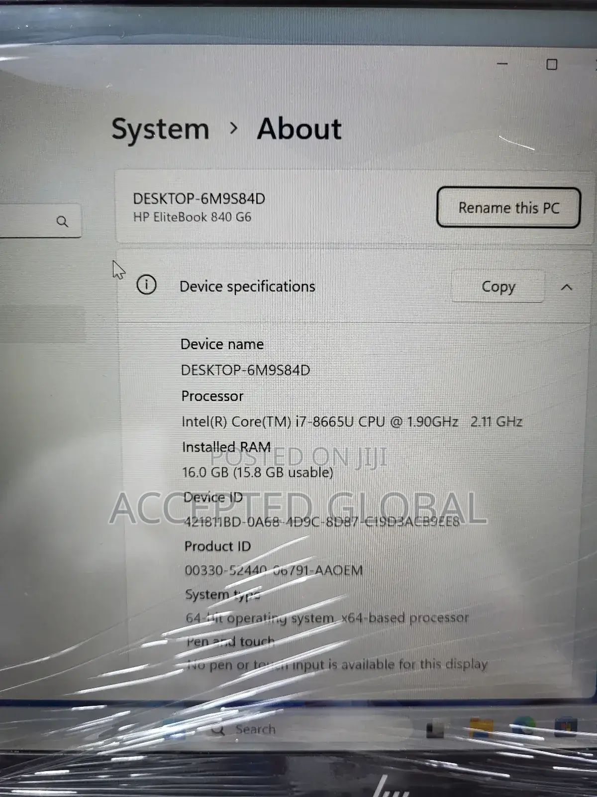 Laptop HP EliteBook 840 G6 16GB Intel Core I7 SSD 256GB
