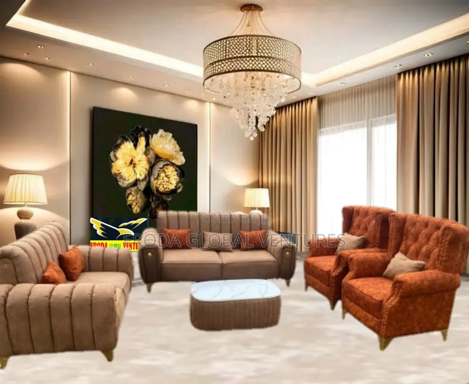 Quality Couch of 7 Seaters Sofa Chairs and Table. Abj1