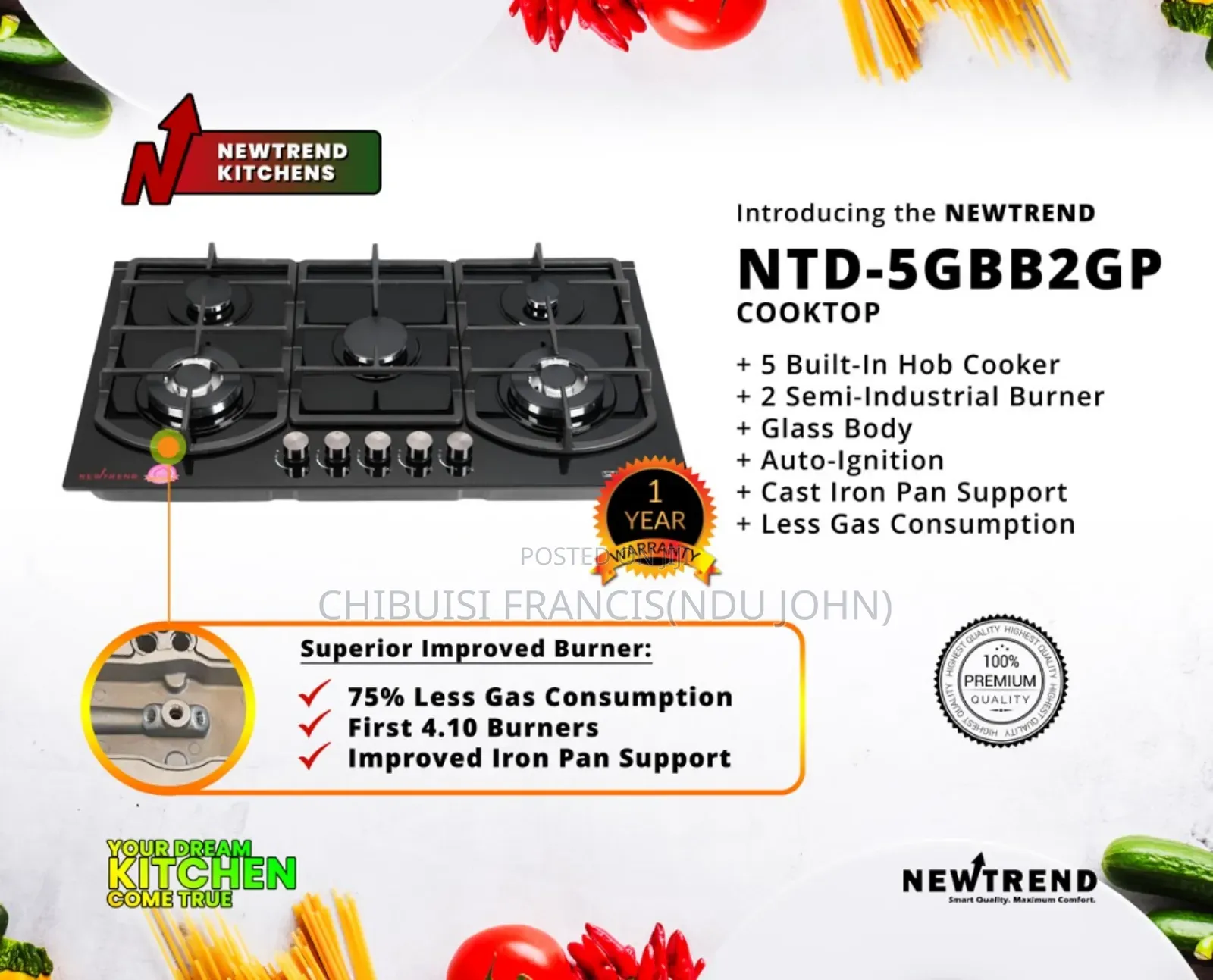 Cooking Hobs (5 Cooking Hobs) Gas and Electricity