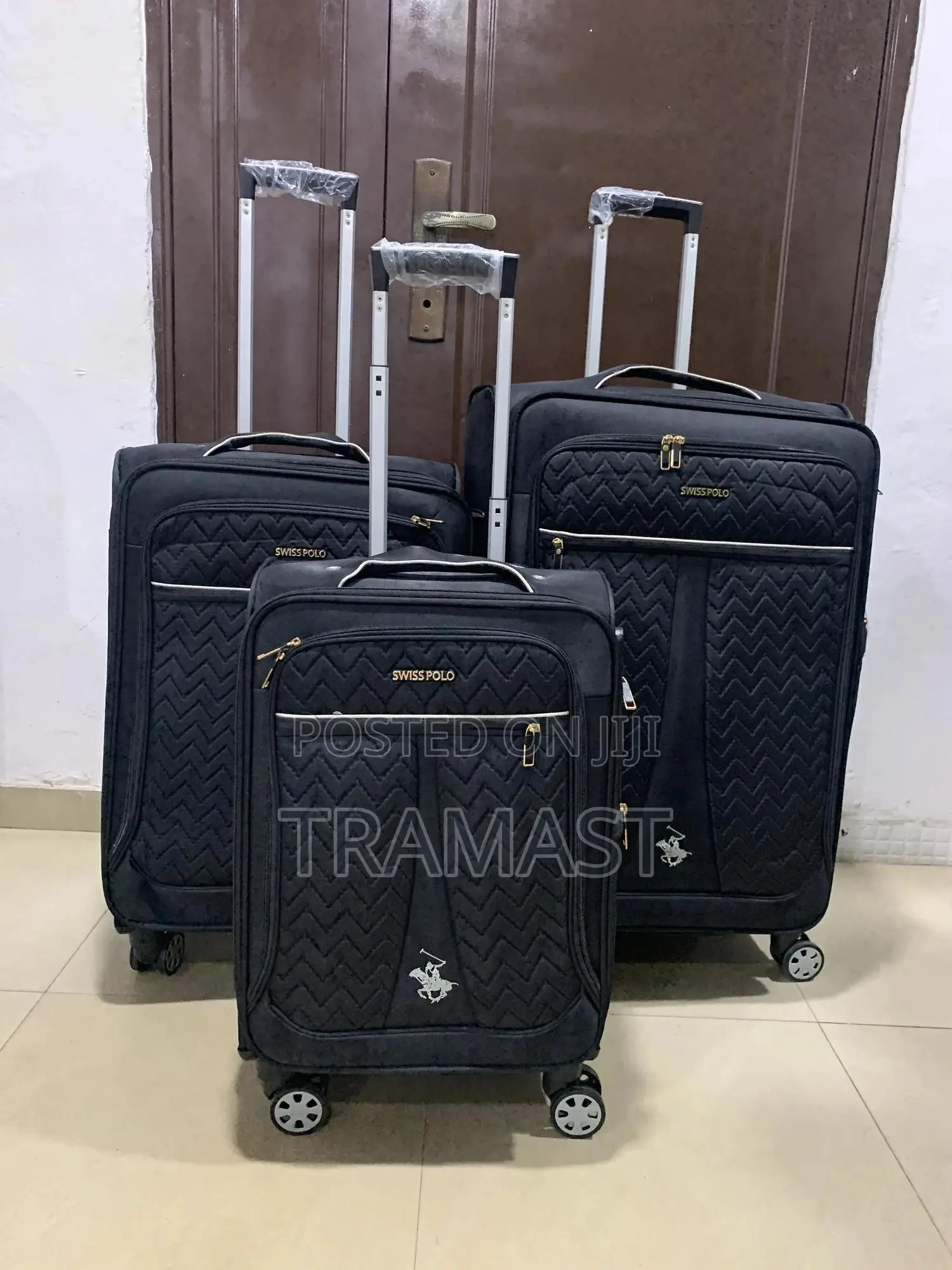 Swiss Polo 3-piece Luggage Set – Elegant Black Edition