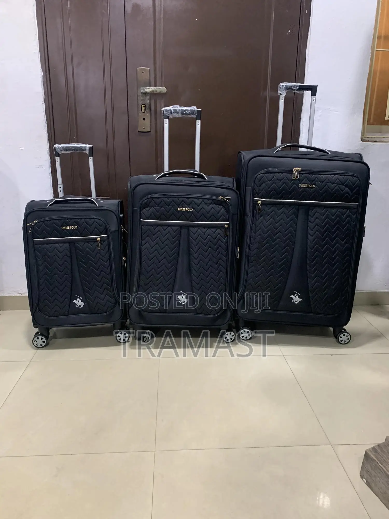 Swiss Polo 3-piece Luggage Set – Black