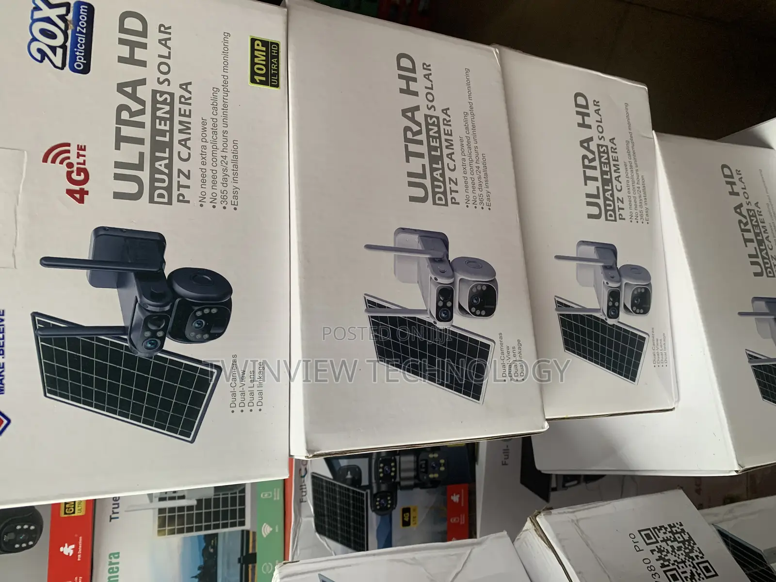 (10mp)Ubox 20x Optical Zoom Dual Lens Solar PTZ Camera