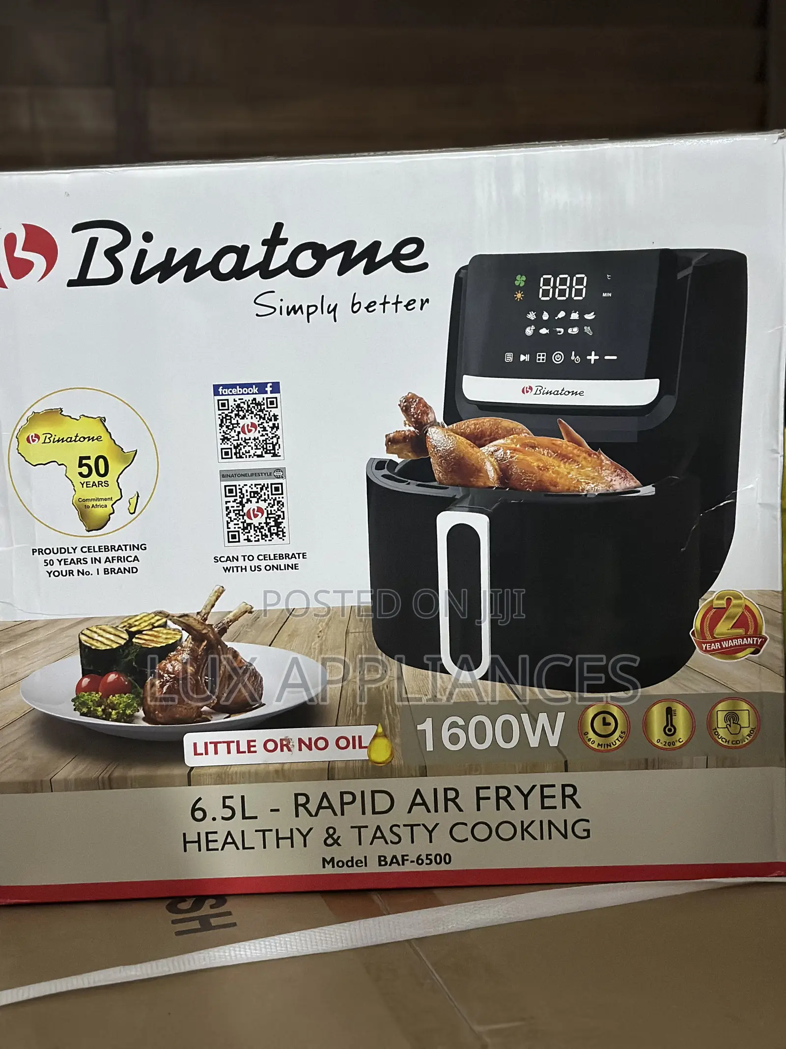 Binatone 6.5l Golden Air Fryer Baf-6500
