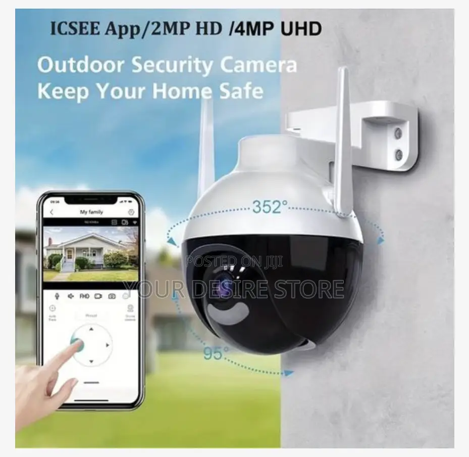 Outdoor Wifi Surveillance Camera, 4mp Hd Night Vision Ai