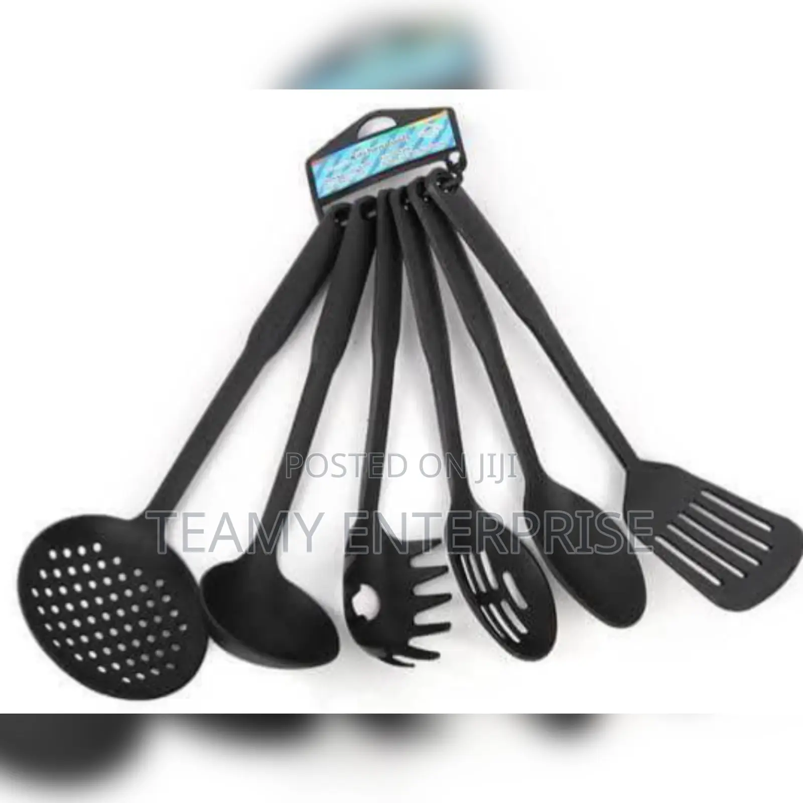 Black Non-Stick Cooking Spoon Set - 6 Pieces