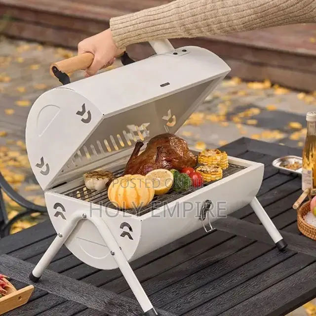Large Barbecue Area Powder Coated Portable Charcoal Smoker BBQ Grill