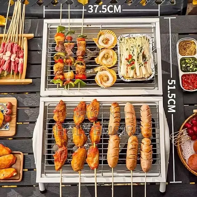 Large Barbecue Area Powder Coated Portable Charcoal Smoker BBQ Grill