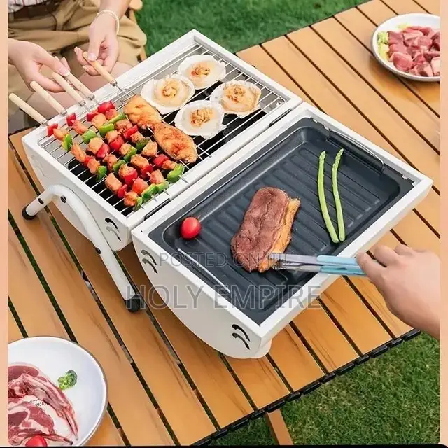 Large Barbecue Area Powder Coated Portable Charcoal Smoker BBQ Grill