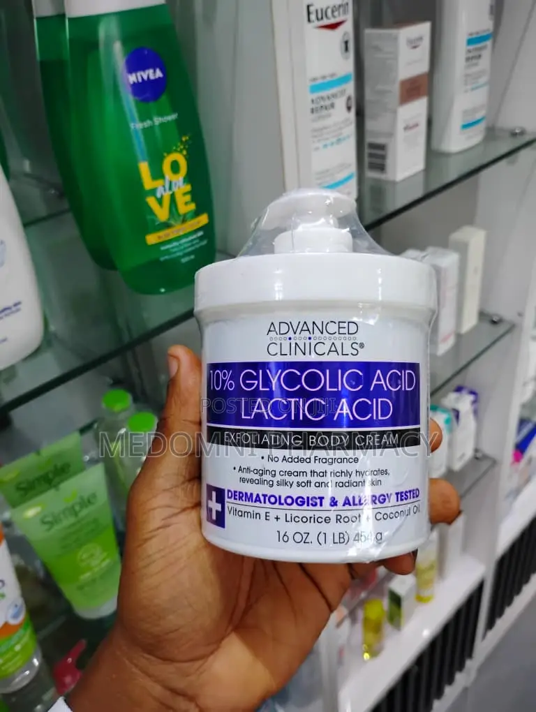 Advanced Clinicals Glycolic Acid + Lactic Acid Body Cream 454g