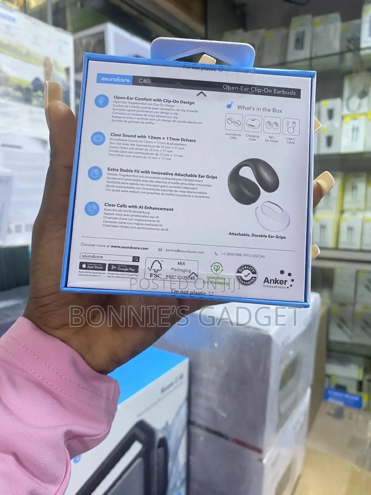 C40i Open-Ear Clip-on Earbuds by Anker.