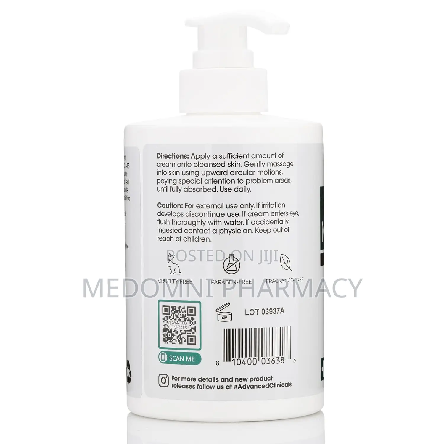 Advanced Clinicals Retinol + Vitamin E Cream 444ml