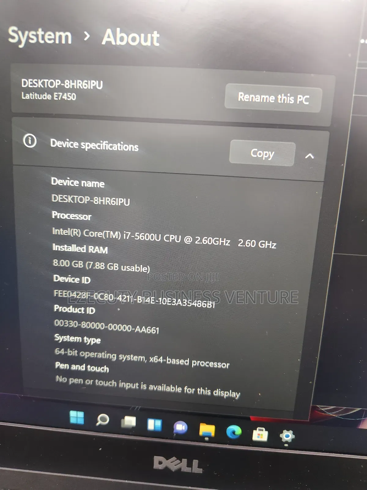 Laptop Dell Latitude E7450 8GB Intel Core I7 SSD 256GB