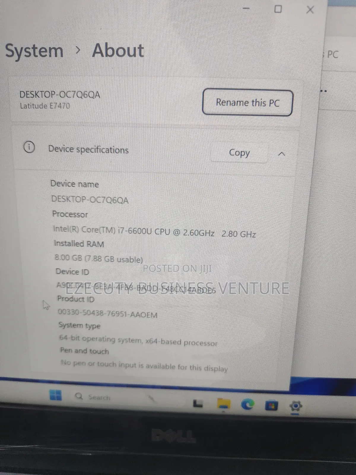 Laptop Dell Latitude E7470 8GB Intel Core I7 SSD 256GB