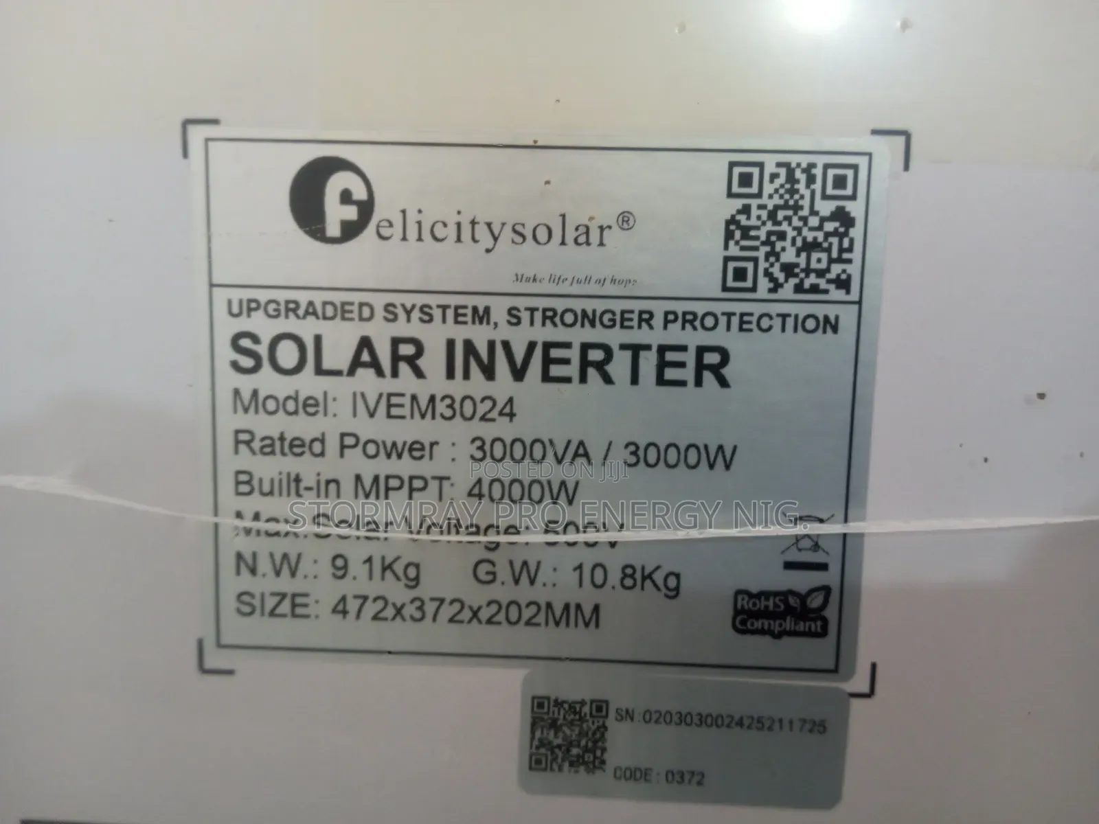 3kva Ivem Felicity Hybrid Inverter