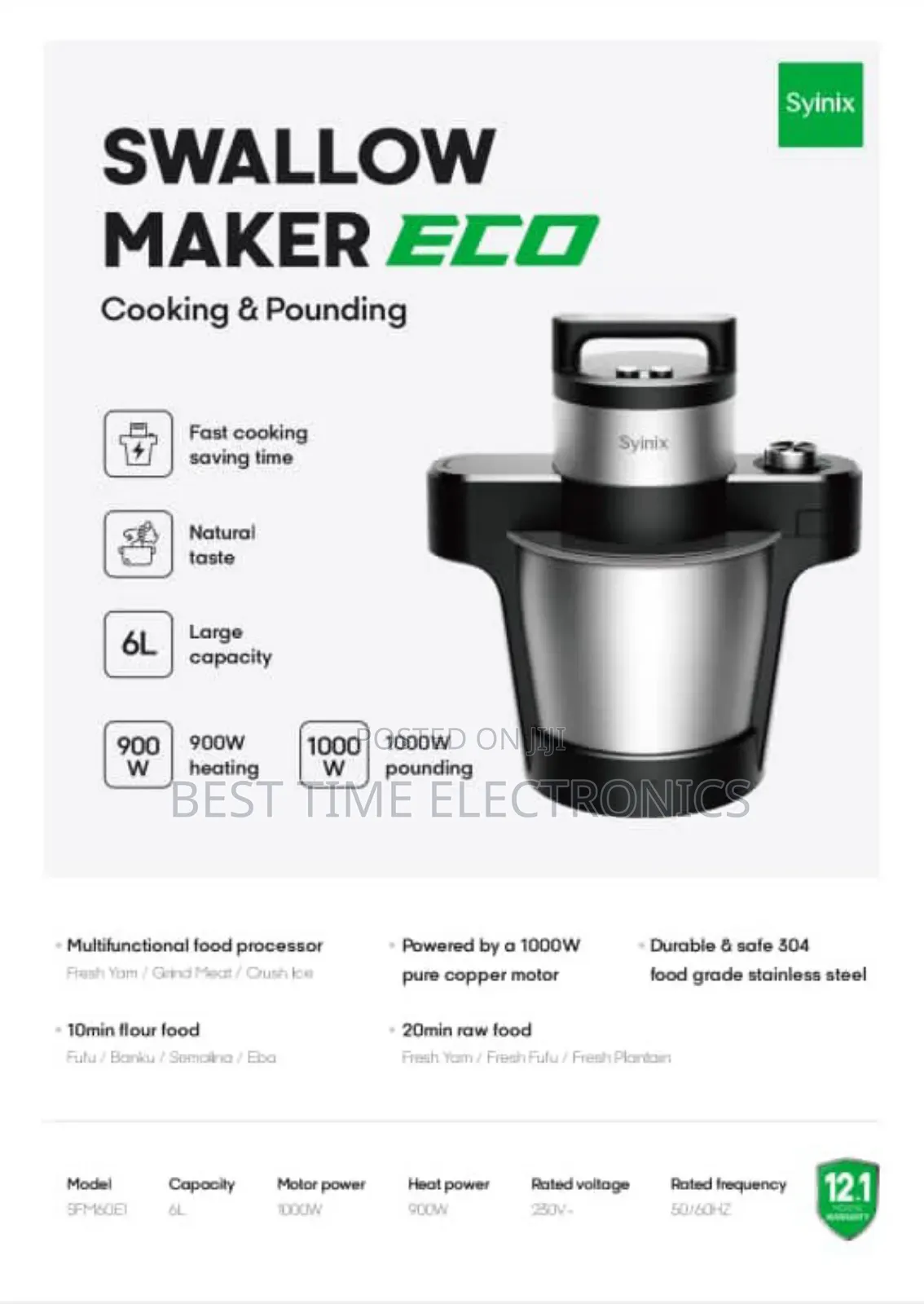 Syinix Eco Swallow/Yam Pounder