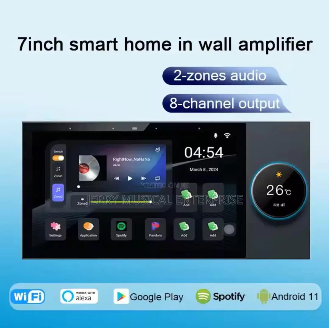 7inches In Smart In Wall Amplifier With Alexa And Tuya